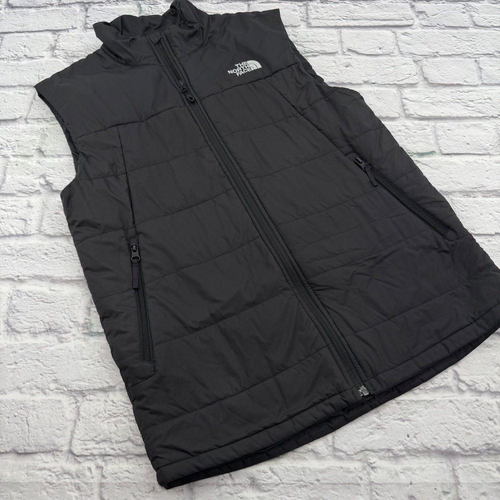 The North Face Mens Puffer Vest Black Full Zip Quilted Sleeveless Jacket Small